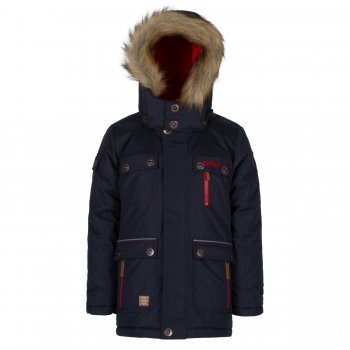 Парка Gusti Boutique (тёмно-синий) Парка Gusti Boutique (тёмно-синий)Куртки<br>Описание: <br>Зимняя куртка-парка для мальчиков. Верхняя «дышащая» мембранная ткань не пропускает снег и дождь и дополнительно обработана пропиткой DWR, что делает ее устойчивой к загрязнениям. Современный синтетический утеплитель сохраняет ребенка в тепле даже в сильные морозы. Подкладка куртки и внутренняя поверхность капюшона сделаны из мягкого флиса для дополнительной защиты от холода. Подкладка рукавов выполнена из гладкого полиэстера для удобства надевания. Капюшон с регулировкой по объему крепится на молнии и спереди застегивается на кнопки. Пушистая опушка из искусственного меха отлично защищает лицо от ветра и мороза. Молния закрыта ветрозащитной планкой, для максимальной теплоизоляции по низу куртки вшита внутренняя снежная юбка. Трикотажные манжеты с прорезью для большого пальца служат для дополнительного утепления рук, внешние манжеты на резинке дополнительно регулируются с помощью липучек. Множество карманов для нужных мелочей. Лаконичный городской дизайн позволяет носить эту куртку с одеждой любого стиля. Светоотражающие элементы делают ребенка более заметным на дороге в темное время суток.<br>Характеристики<br>Верх: 100% полиэстер<br>Утеплитель: куртка - 283 грамма, капюшон - 113 грамм<br>Подкладка: polar флис (100% полиэстер)<br>Водонепроницаемость: 5000 мм<br>Паропроводимость: 5000 г/м2/24 часа<br>Износостойкость: нет данных<br>Производитель: Gusti (Канада)<br>Страна производства: Китай <br>Модель производится в размерах 2-14. Размер обозначает возраст ребенка.<br>Коллекция: Осень/Зима 2017<br>Температурный режим: <br>От 0 до -30 градусов; Размеры в наличии: 7, 8, 10, 12, 14.<br>