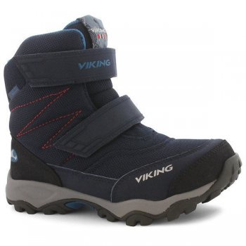 Ботинки BIFROST III GTX (синий) Ботинки BIFROST III GTX (синий)Обувь<br>Материал<br>Верх: 80% текстиль, 20% экокожа<br>Внутренняя отделка: мембранная подкладка GORE-TEX (100% полиэстер)<br>Подошва: натуральная резина<br>Описание<br>Производитель: Viking (Норвегия)<br>Страна производства: Вьетнам<br>Модель производится в размерах: 28-41<br>Обувь Viking можно стирать в стиральной машине при температуре 30 градусов<br>Коллекция Осень/Зима 2017<br>Температурный режим<br>От 0 до -30 градусов; Размеры в наличии: 31, 32, 33, 34, 35, 36, 37, 38, 39, 40, 41.<br>