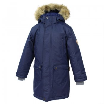 Куртка Vesper (синий) Куртка Vesper (синий)Куртки<br>Описание: <br>Зимняя куртка-парка для мальчиков подростков. Теплая и практичная, благодаря современному утеплителю рассчитана на широкий температурный диапазон использования. Особо прочная верхняя мембранная ткань устойчива к истиранию и легко выдержит даже самую активную эксплуатацию. Она не пропускает снег и дождь и отлично «дышит», сохраняя комфортную температуру тела во время двигательной активности. Внутренние трикотажные манжеты защищают руки от холода и ветра. Капюшон дополнен меховой опушкой. При желании можно отстегнуть капюшон или опушку отдельно. Утяжка по низу куртки обеспечивает лучшую теплоизоляцию в мороз и сильный ветер. Универсальный лаконичный дизайн для школы, города или прогулок на природе. Светоотражающие элементы делают вашего ребенка более заметным в темное время суток и при любых погодных условиях.<br>Функциональные элементы: капюшон отстегивается, искусственный мех на капюшоне отстегивается, трикотажные манжеты, нагрудные карманы на молнии, двусторонняя молния, светоотражатели, утяжка по подолу.<br>Характеристики: <br>Верх: 100% полиэстер.<br>Утеплитель: 300 грамм (100% полиэстер).<br>Подкладка: 100% полиэстер<br>Водонепроницаемость: 10000 мм.<br>Паропроводимость: 10000 г/м2/24ч.<br>Износостойкость: нет данных.<br>Производитель: HUPPA (Эстония).<br>Страна производства: Эстония.<br>Коллекция: Осень-Зима 2017.<br>Температурный режим: <br>от -5 до -30 градусов.<br>; Размеры в наличии: 140, 146, 152, 158, 164, 170.<br>