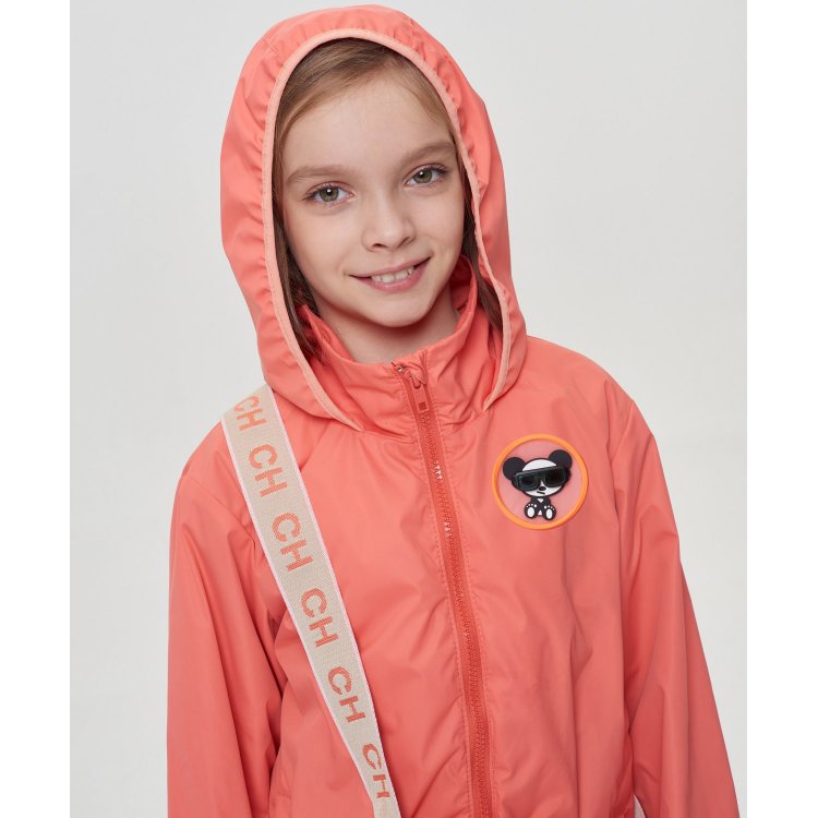 Фото 8 Куртка-ветровка с сумочкой (оранжевый) 117429 Choupette 780 20