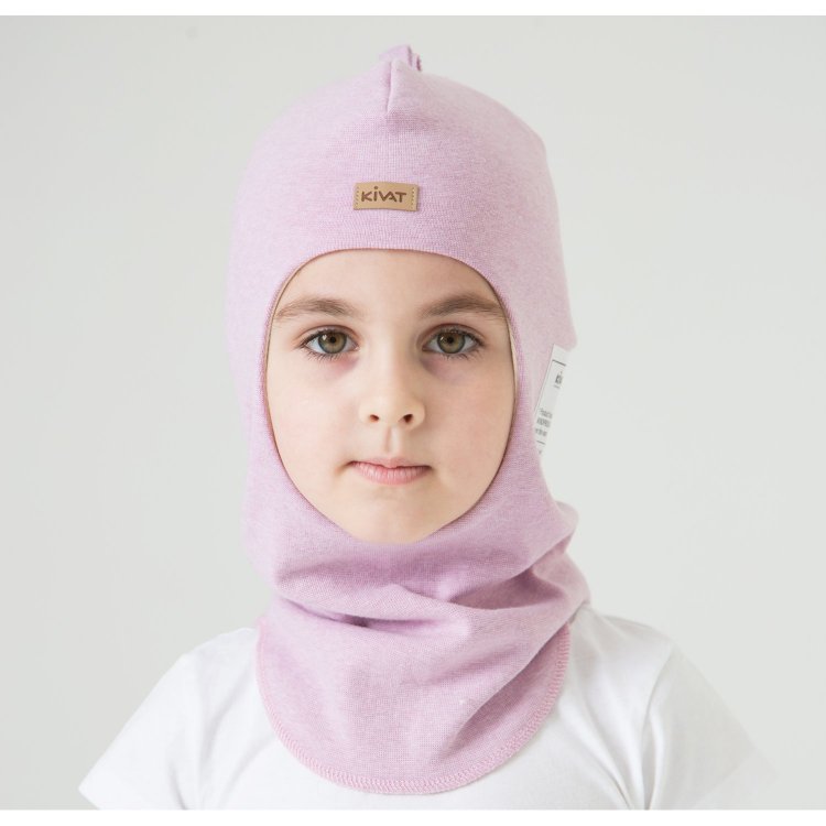 Шапка-шлем Kivat хлопковый со вставками (розовый меланж) 83569 Kivat 442 MEL22 V 