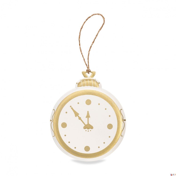Металлическая ёлочная игрушка Часы (золотой) 113153 Lukno LGMNY-0164G 