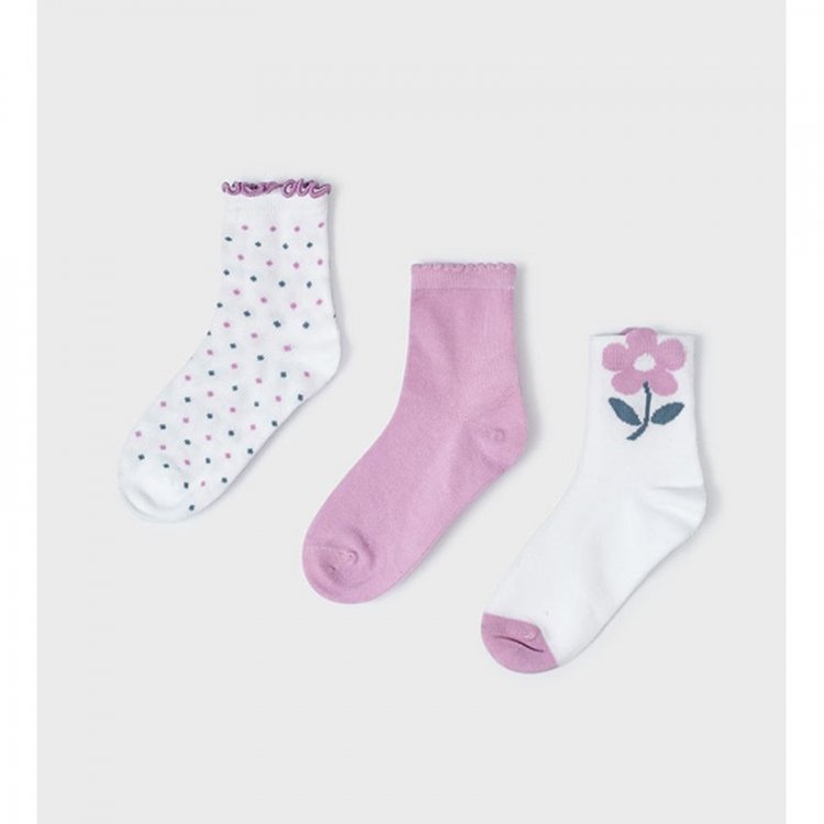 Комплект: носки 3 пары (белый с розовым) 114070 Mayoral 10712 14 