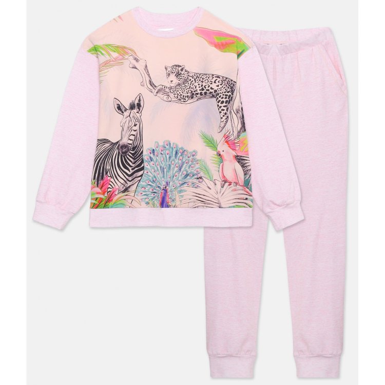 Пижама: кофта + штаны (розовый с принтом) 112659 Rita Romani 8545 