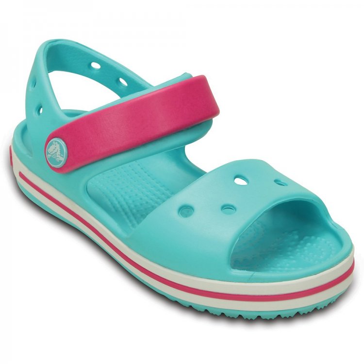 Crocs Сандалии Crocband Sandal Kids (голубой с розовым)