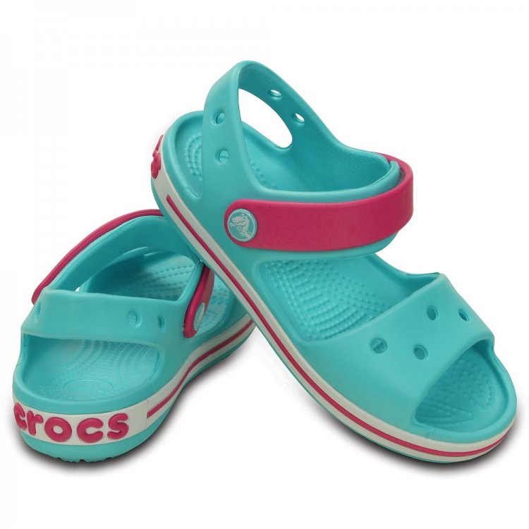 Фото 2 Сандалии Crocs Crocband Sandal Kids (голубой с розовым) 46724 Crocs 12856-4FV