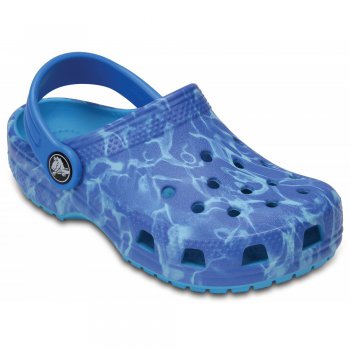 Crocs Сабо Classic Graphic Clog (синий с разводами)