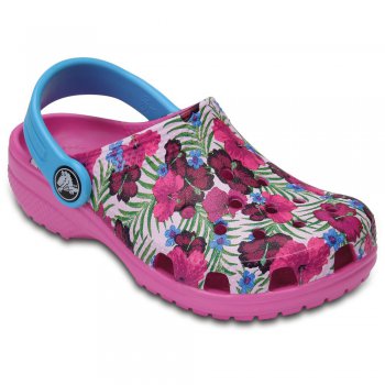 Crocs Сабо Classic Graphic Clog (розовый с принтом)