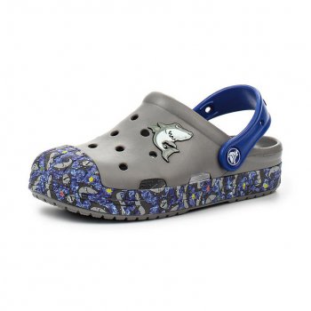 Сабо Crocs Bump It Graphic Clog (серый с акулой) 40214 Crocs 204126-05J 