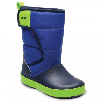 Crocs Сапоги с липучкой LodgePoint Snow Boot K (синий с зеленым)