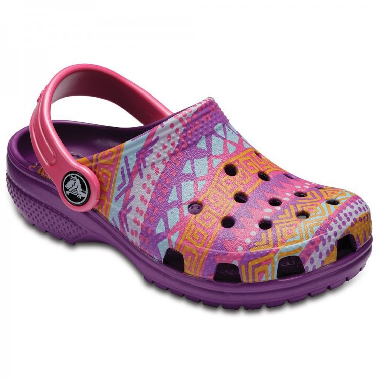 Сабо Classic  Graphic Clog (розовый с принтом) 46685 Crocs 204816-57H 