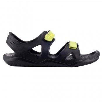 Crocs Сандалии Crocs Swiftwater River Sandals (черный с лаймом)