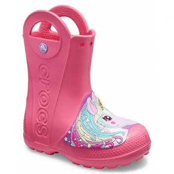 Crocs Сапоги Crocs FL Creature Rain Boot (розовый с единорогом)