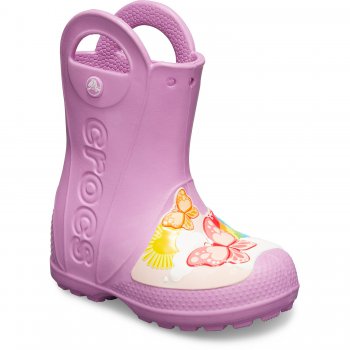 Сапоги CrocsFL Butterfly Rain Boot (бледно-розовый с бабочкой) 49173 Crocs 205650-508 