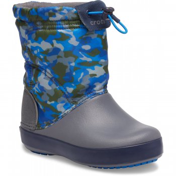 Crocs Сапоги LodgePoint Graphic Winter Boot (серый с принтом)