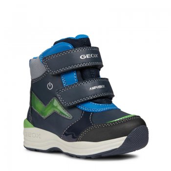 Geox Ботинки с огоньками New Gulp (синий с зеленым)