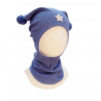 Kivat Шлем с помпонами (меланжевый синий)