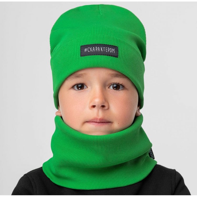 Комплект: шапка+снуд (зеленый) 111677 Bodo 13-176U-4 