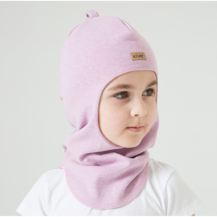 Фото 2 Шапка-шлем Kivat хлопковый со вставками (розовый меланж) 83569 Kivat 442 MEL22 V