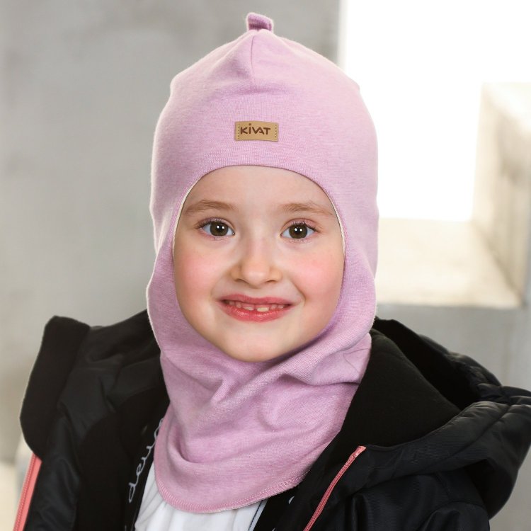 Фото 4 Шапка-шлем Kivat хлопковый со вставками (розовый меланж) 83569 Kivat 442 MEL22 V