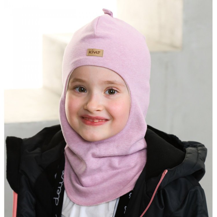 Фото 5 Шапка-шлем Kivat хлопковый со вставками (розовый меланж) 83569 Kivat 442 MEL22 V