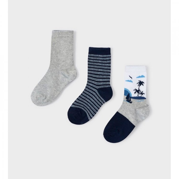 Комплект: носки 3 пары (серый, синий) 99416 Mayoral 10466 17 