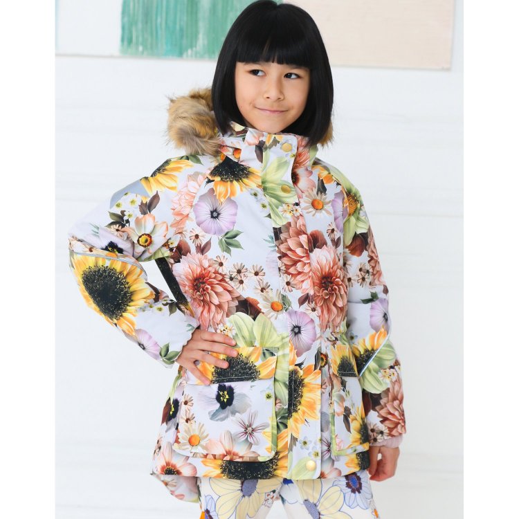 Molo Куртка Cathy Fur Retro Flowers (разноцветный)