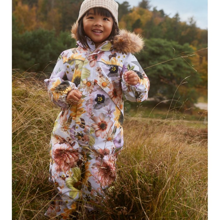 Molo Комбинезон детский зимний Polaris
 Fur Retro Flowers (разноцветный с цветами)
