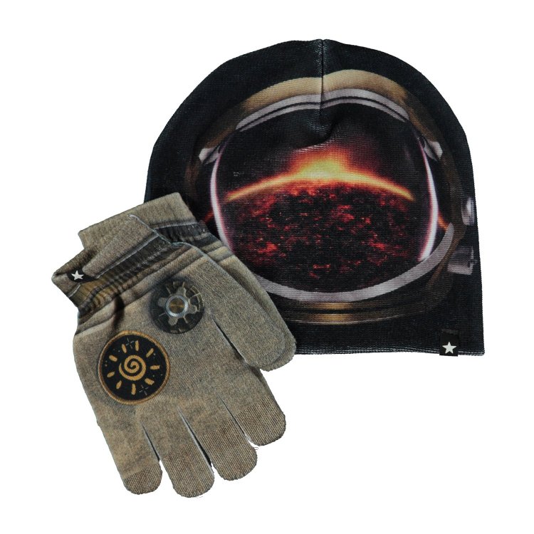 Комплект: шапка, перчатки Kaya Golden Astronaut (черный) 107039 Molo 7W23S903 3365 