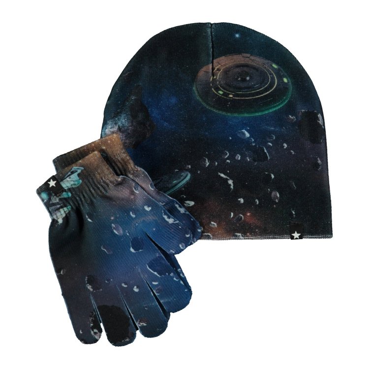 Комплект: шапка, перчатки Kaya Ufo (темно-синий) 107043 Molo 7W23S903 3367 