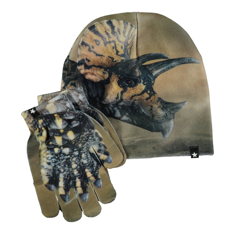 Комплект: шапка, перчатки Kaya Dino Friends (коричневый) 107045 Molo 7W23S903 3375 
