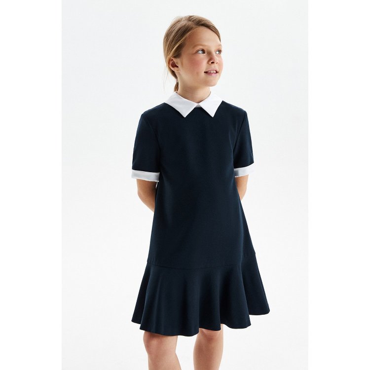 Платье короткий рукав (синий) 108303 Silver Spoon SSFSG-329-23827-300 