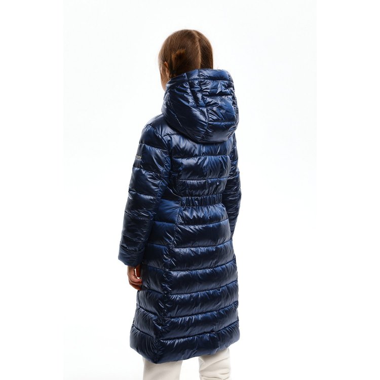 Фото 8 Утепленное пальто с контрастной подкладкой (синее мерцание) 109946 Silver Spoon SULWG-326-20312-317
