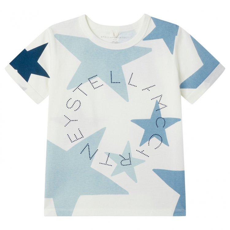 Stella McCartney Футболка Stars (молочный с голубым)