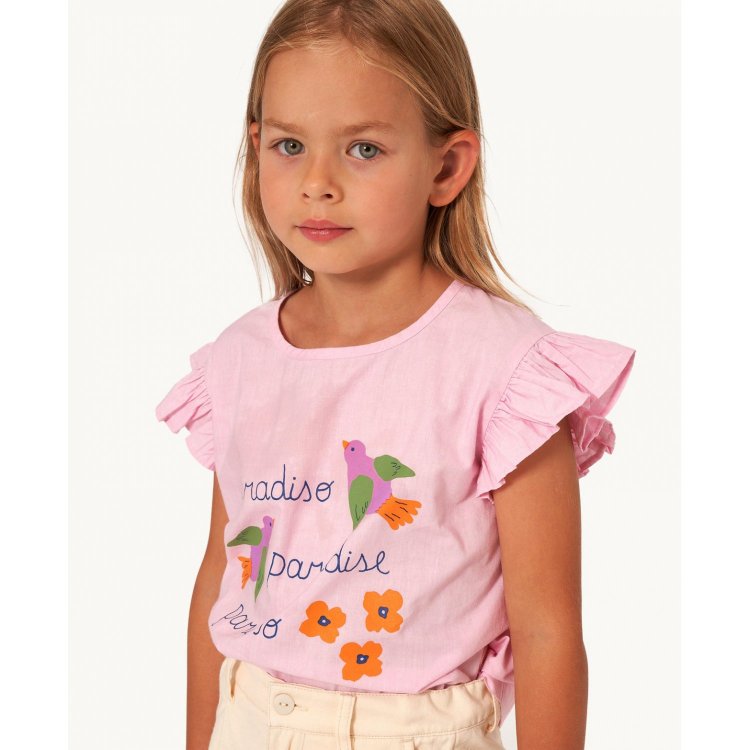 Блуза (розовый с принтом) 103954 Tinycottons SS23-137 L13 